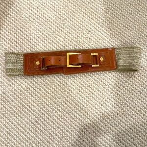 Tory Burch Brown and Gold Belt